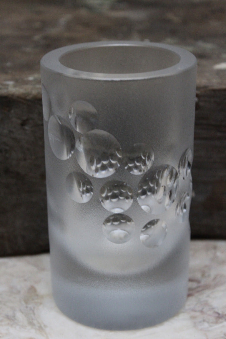 Retro Frosted Glass Vase - Kernow Furniture