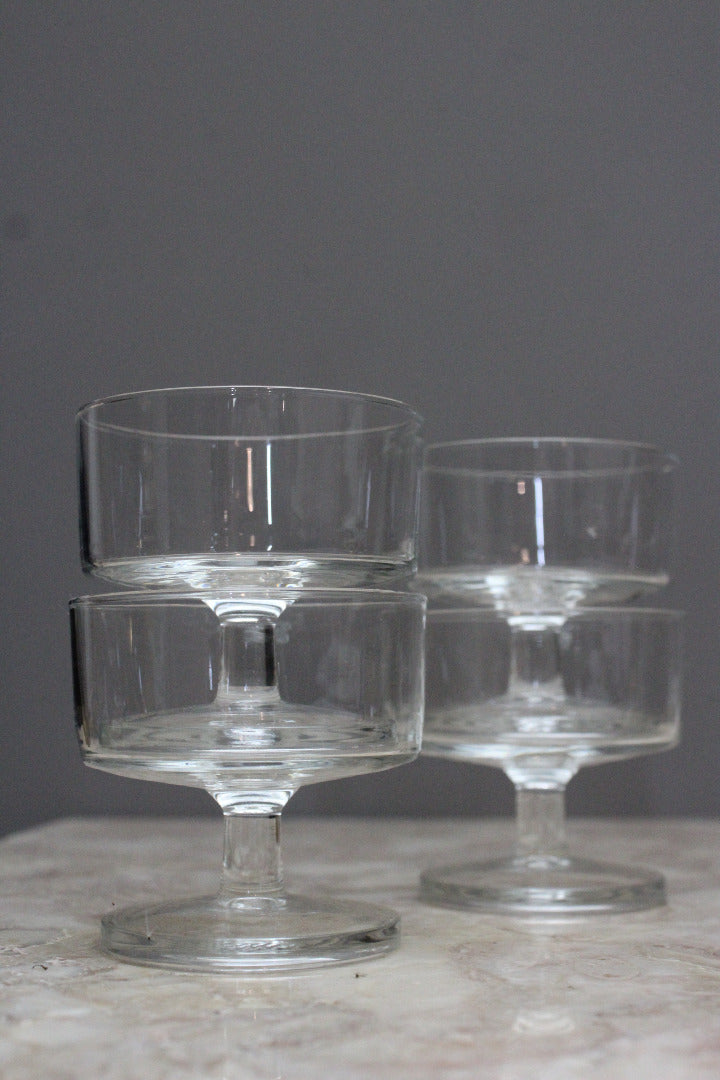 Set 4 Glass Dessert Ice Cream Bowls - Kernow Furniture