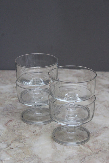 Set 4 Glass Dessert Ice Cream Bowls - Kernow Furniture