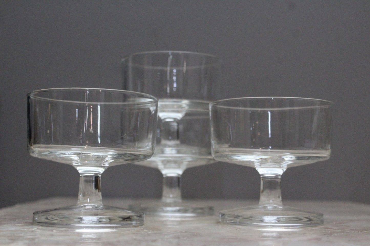 Set 4 Glass Dessert Ice Cream Bowls - Kernow Furniture