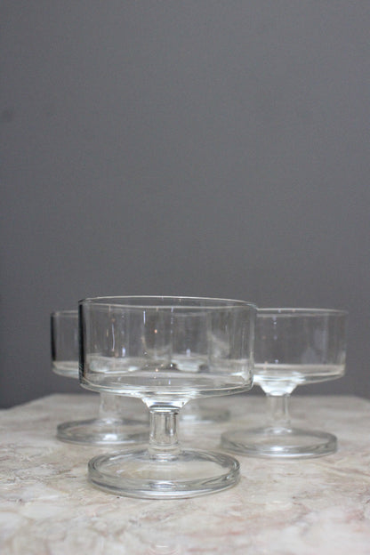 Set 4 Glass Dessert Ice Cream Bowls - Kernow Furniture