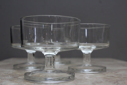 Set 4 Glass Dessert Ice Cream Bowls - Kernow Furniture