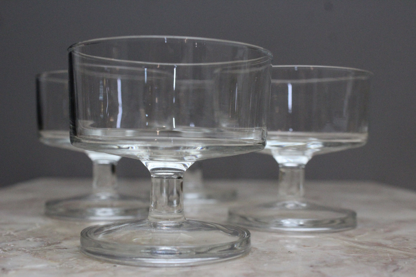 Set 4 Glass Dessert Ice Cream Bowls - Kernow Furniture