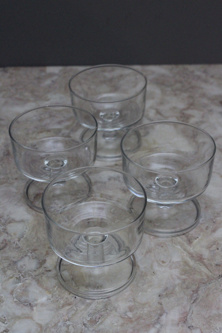 Set 4 Glass Dessert Ice Cream Bowls - Kernow Furniture