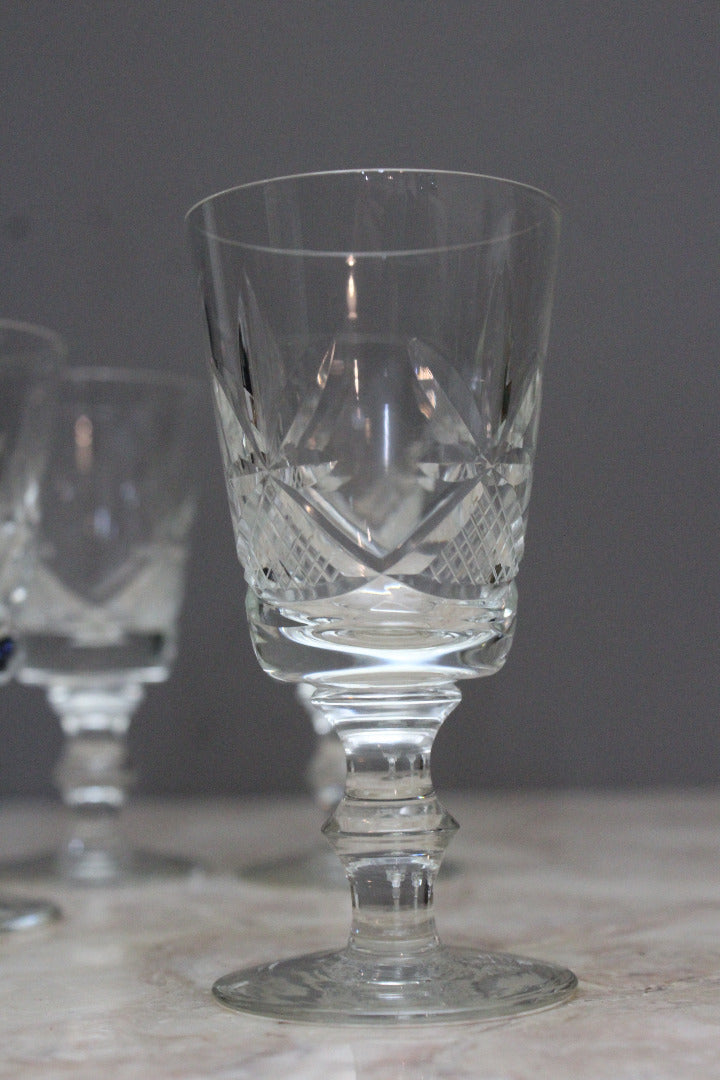 Set 4 Cut Glass Port Glasses - Kernow Furniture