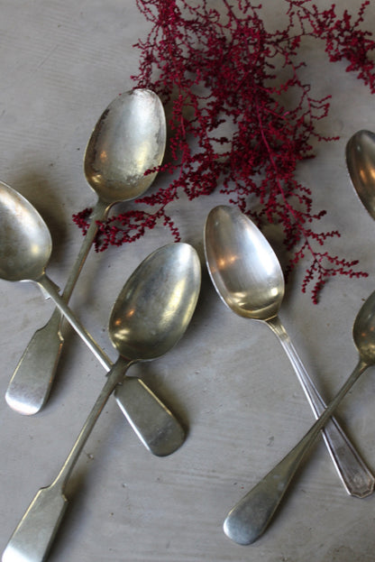 6 EPNS Vintage Dessert Spoons - Kernow Furniture