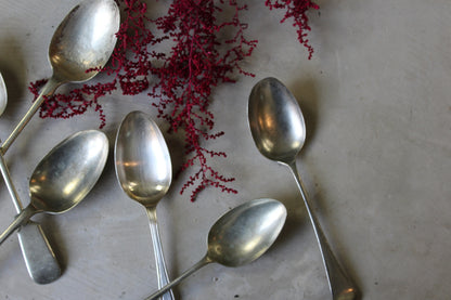 6 EPNS Vintage Dessert Spoons - Kernow Furniture