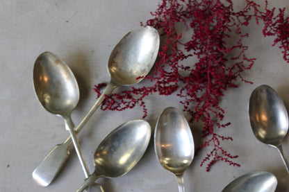 6 EPNS Vintage Dessert Spoons - Kernow Furniture