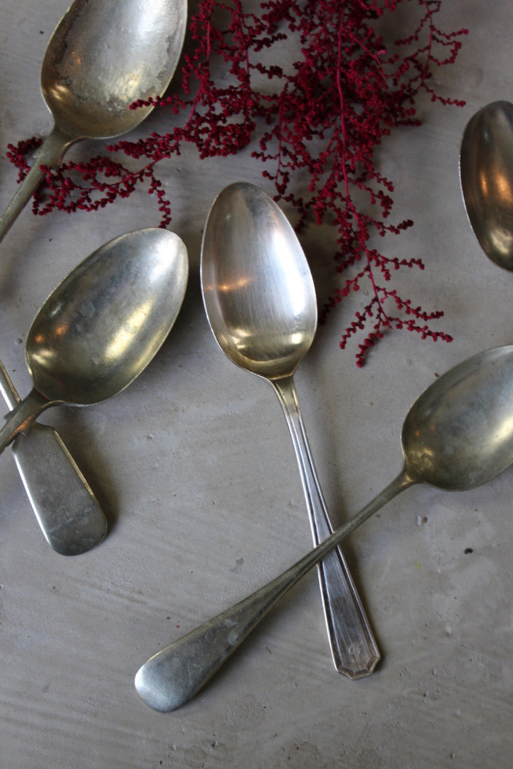 6 EPNS Vintage Dessert Spoons - Kernow Furniture