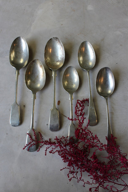 6 EPNS Vintage Dessert Spoons - Kernow Furniture