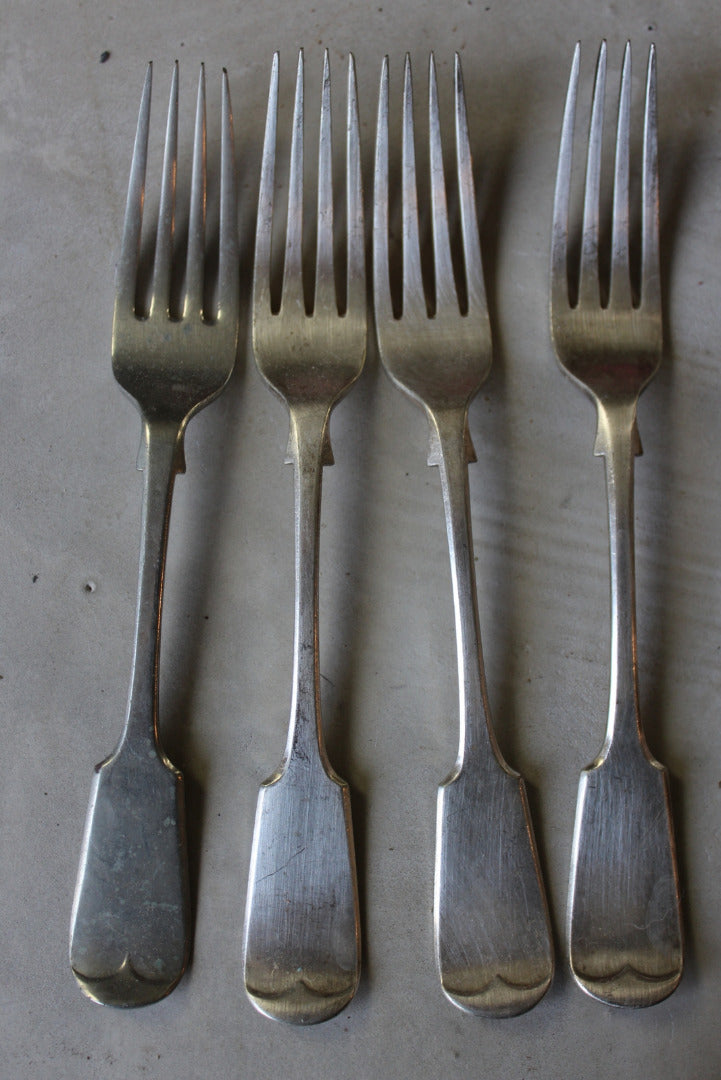 4 Vintage EPNS Dinner Forks - Kernow Furniture