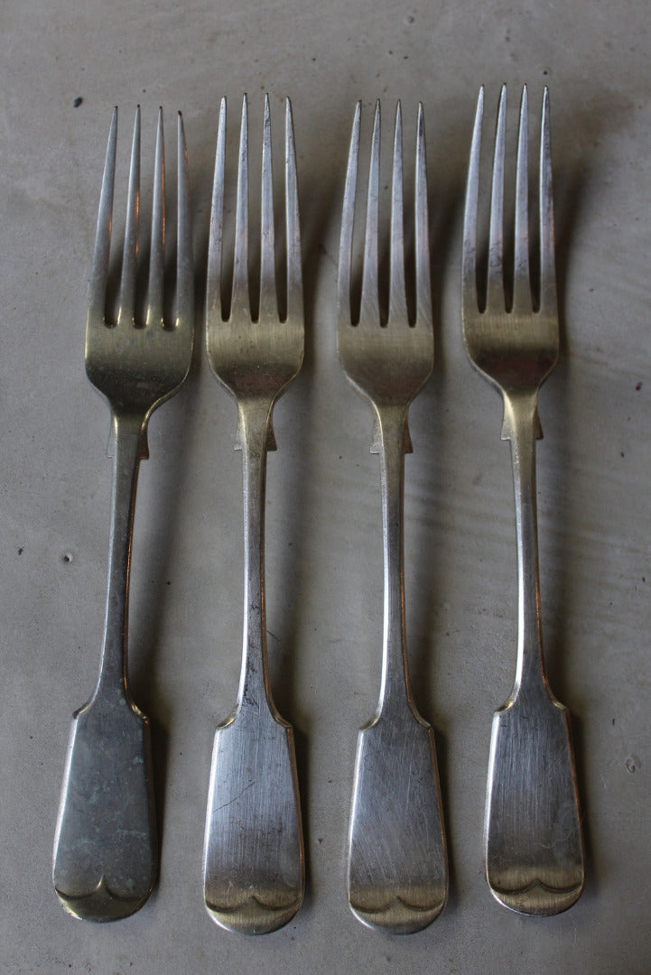 4 Vintage EPNS Dinner Forks - Kernow Furniture