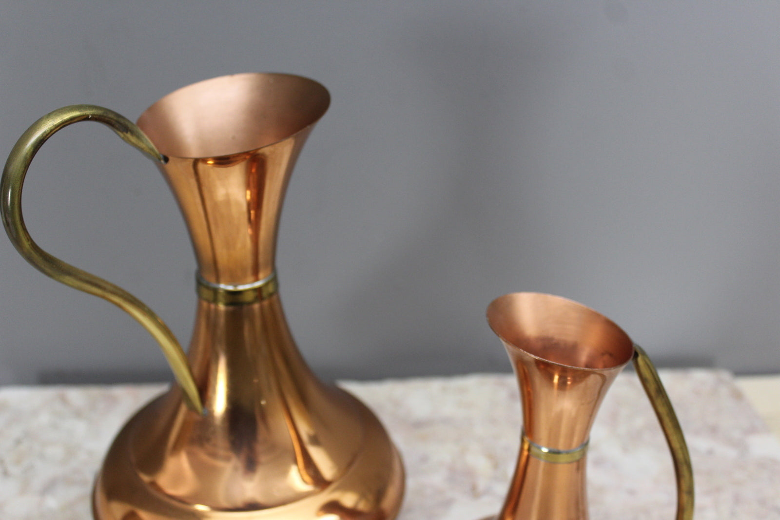 Pair Lombard Copper Jugs - Kernow Furniture