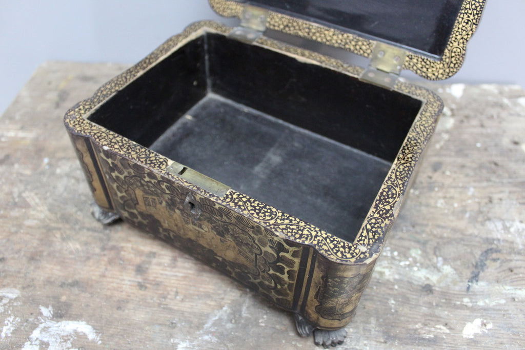 Chinese Black Lacquer Work Box - Kernow Furniture