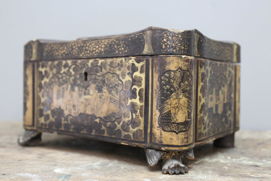 Chinese Black Lacquer Work Box - Kernow Furniture