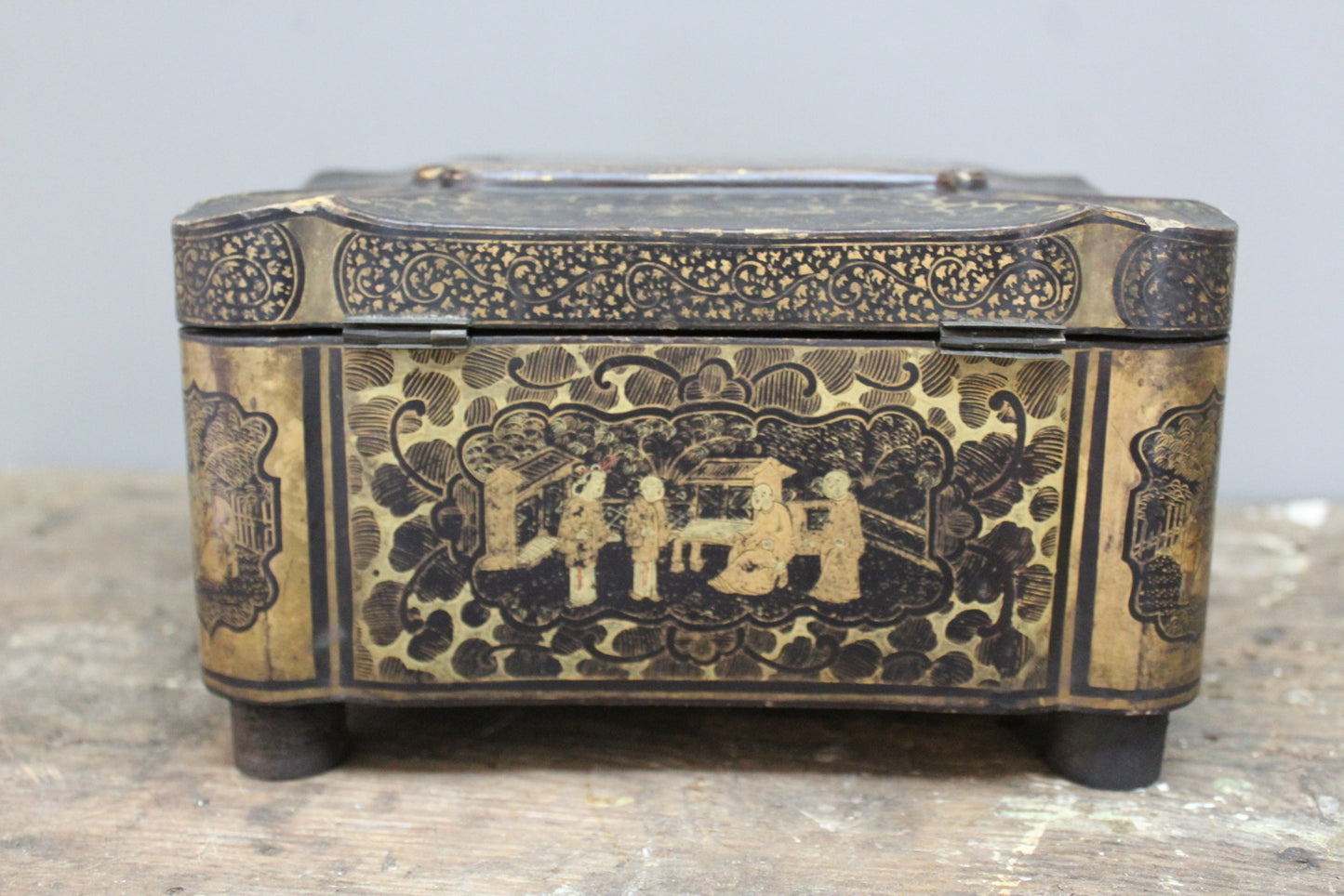 Chinese Black Lacquer Work Box - Kernow Furniture