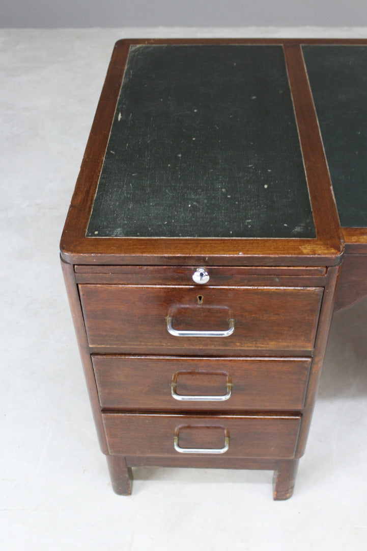 Mid Century Twin Pedestal Desk - Kernow Furniture