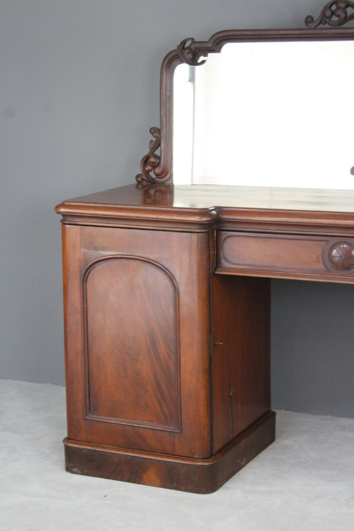 Antique Mahogany Twin Pedestal Sideboard - Kernow Furniture