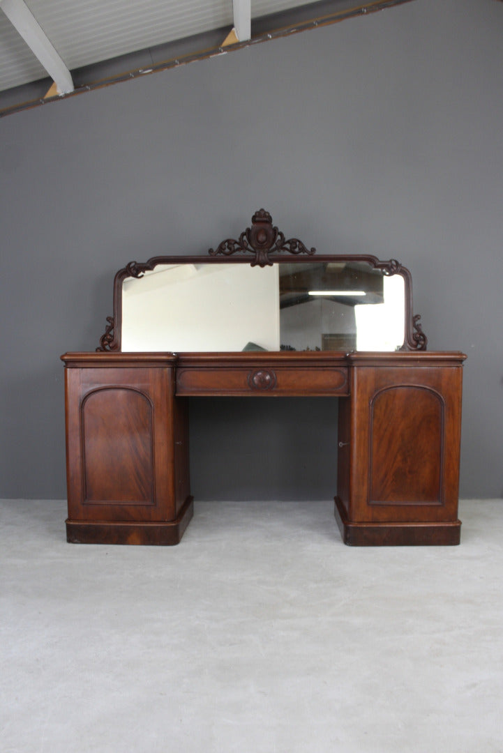 Antique Mahogany Twin Pedestal Sideboard - Kernow Furniture