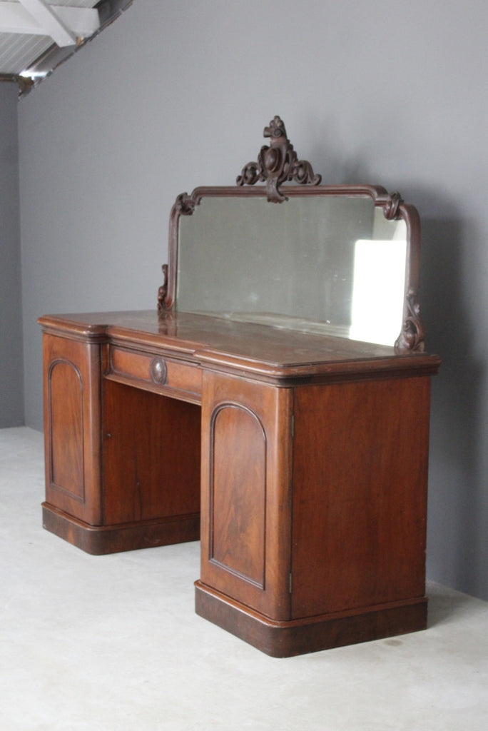 Antique Mahogany Twin Pedestal Sideboard - Kernow Furniture