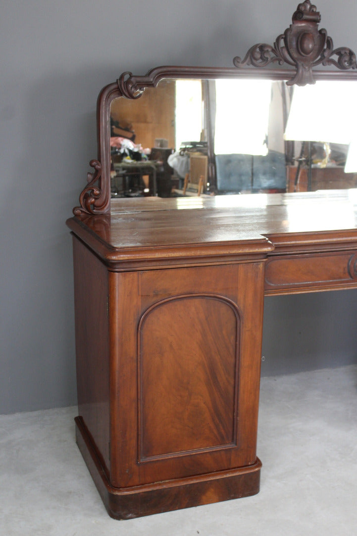 Antique Mahogany Twin Pedestal Sideboard - Kernow Furniture