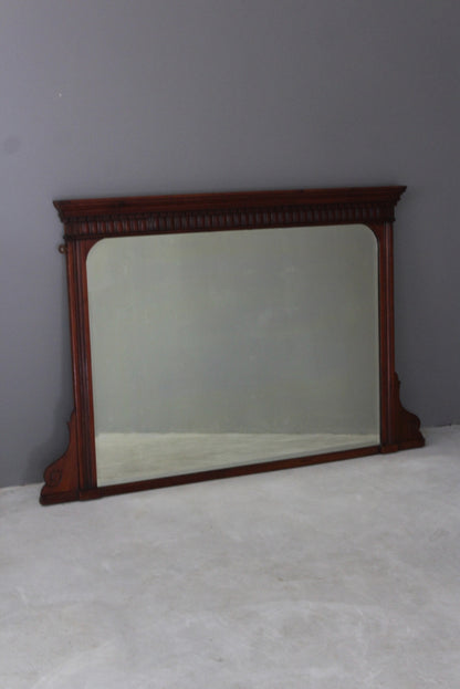 Antique Walnut Overmantle Mirror - Kernow Furniture