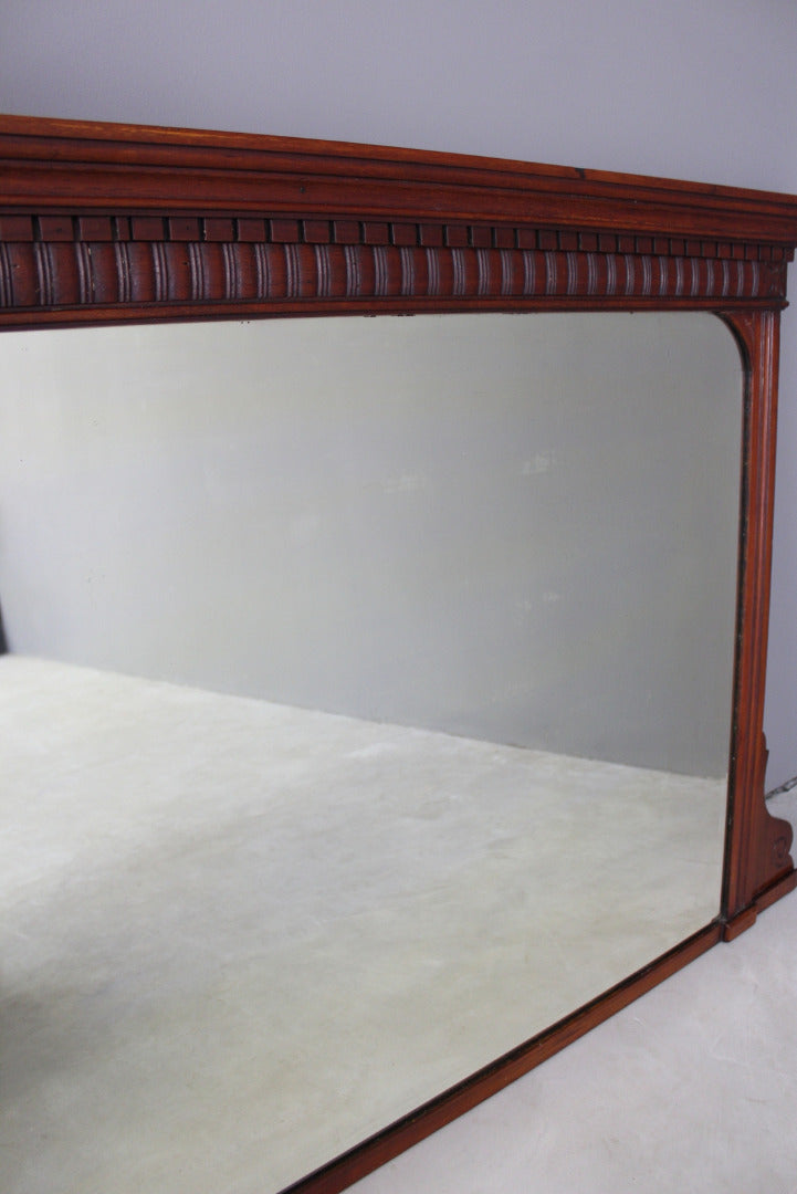 Antique Walnut Overmantle Mirror - Kernow Furniture