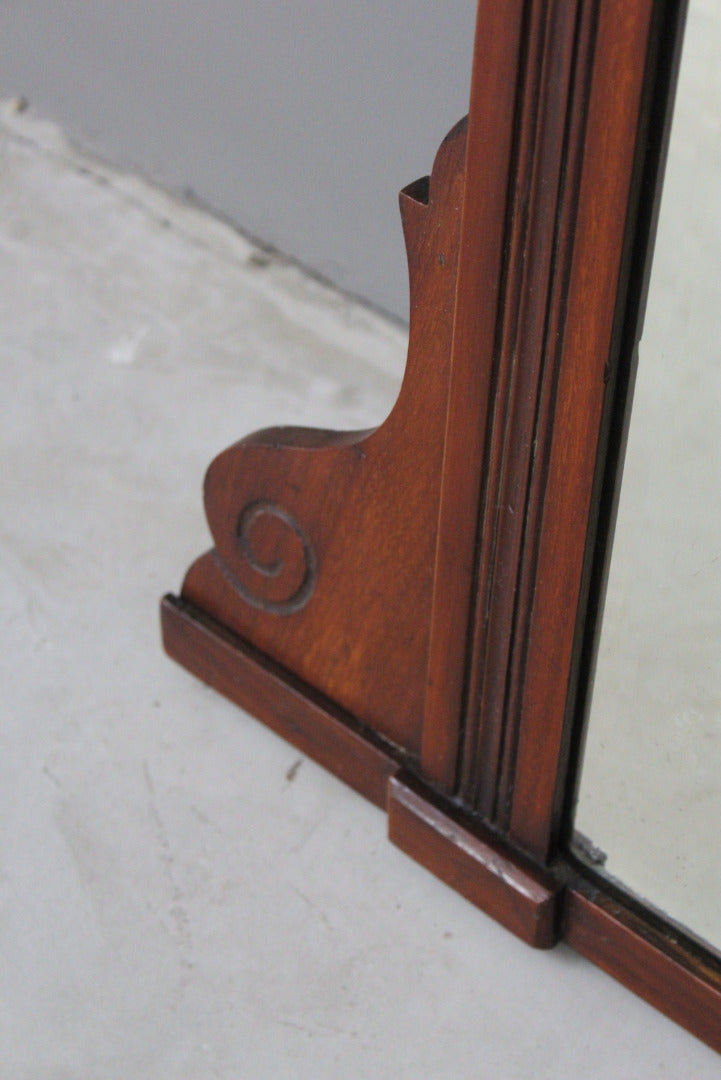 Antique Walnut Overmantle Mirror - Kernow Furniture