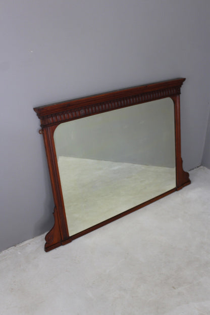 Antique Walnut Overmantle Mirror - Kernow Furniture