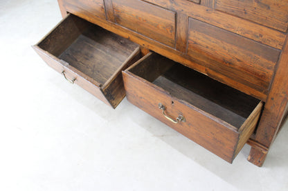 Antique Stained Pine Mule Chest - Kernow Furniture