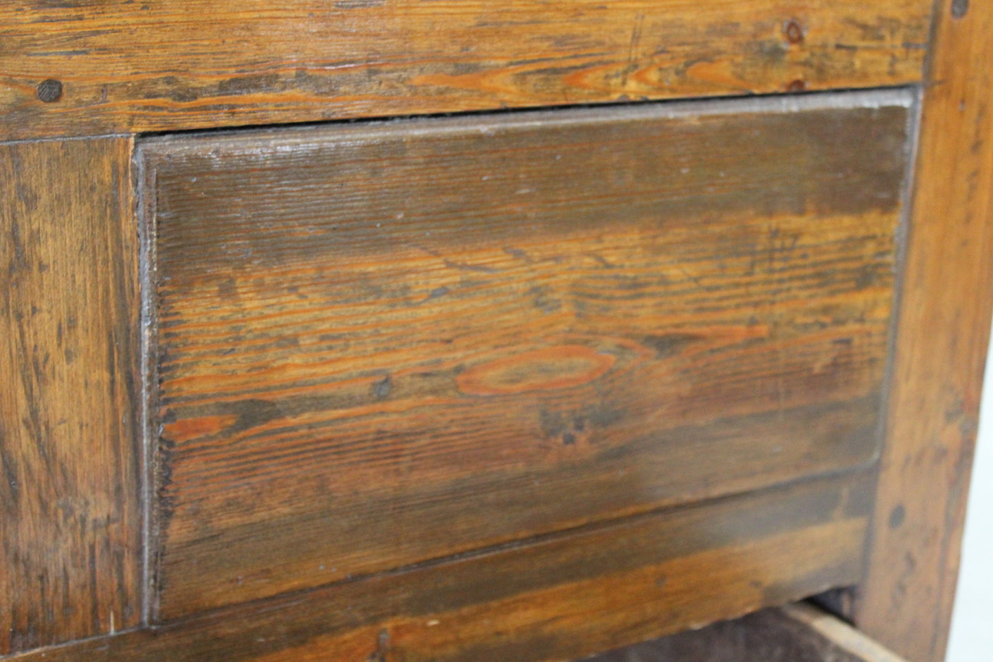 Antique Stained Pine Mule Chest - Kernow Furniture