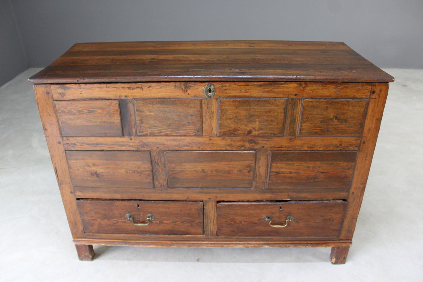 Antique Stained Pine Mule Chest - Kernow Furniture