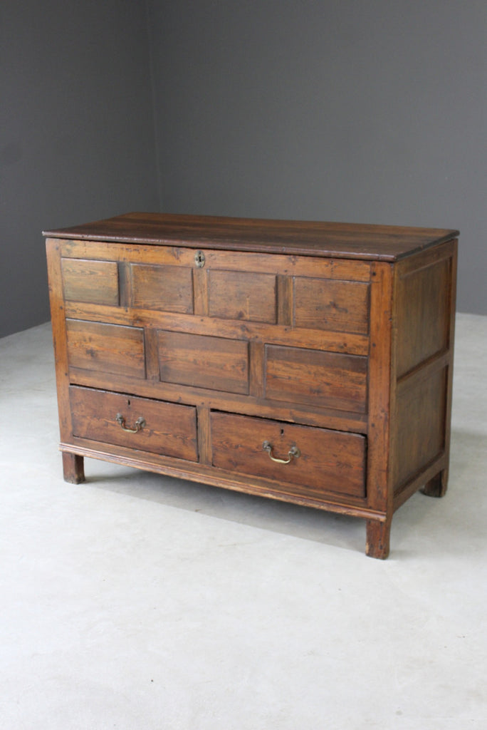 Antique Stained Pine Mule Chest - Kernow Furniture