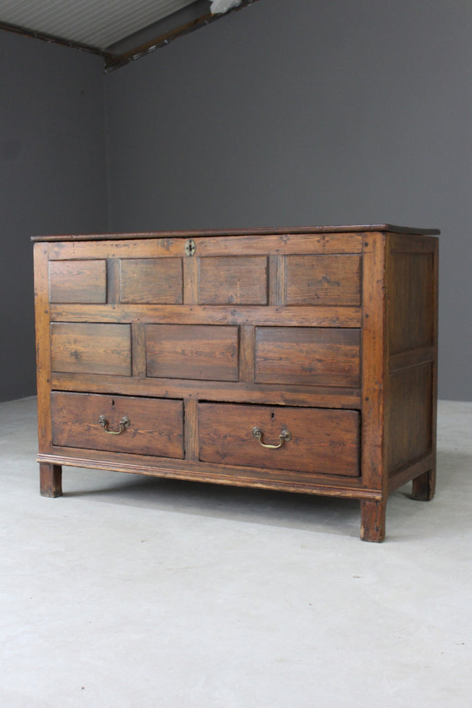 Antique Stained Pine Mule Chest - Kernow Furniture