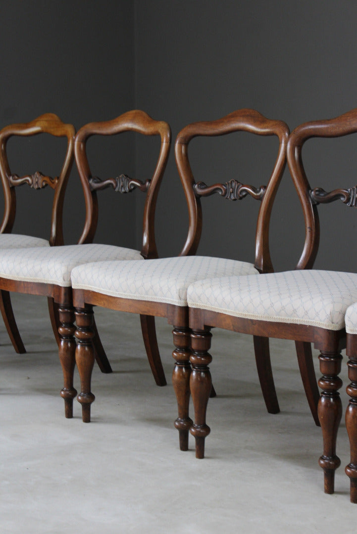 Set 6 Antique Rosewood Dining Chairs - Kernow Furniture