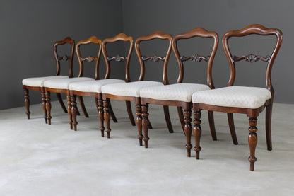 Set 6 Antique Rosewood Dining Chairs - Kernow Furniture