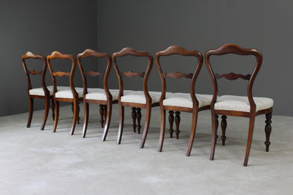 Set 6 Antique Rosewood Dining Chairs - Kernow Furniture