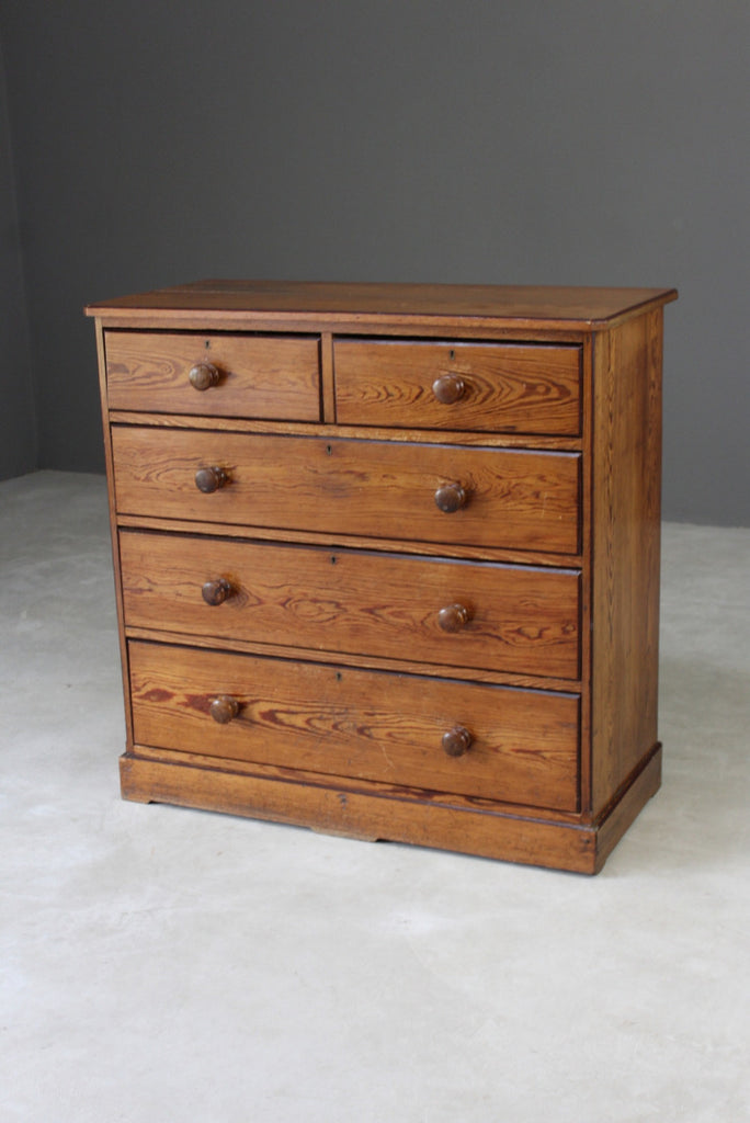 Antique Pitch Pine Chest of Drawers - Kernow Furniture