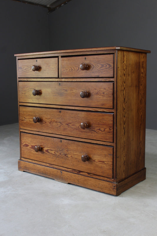 Antique Pitch Pine Chest of Drawers - Kernow Furniture