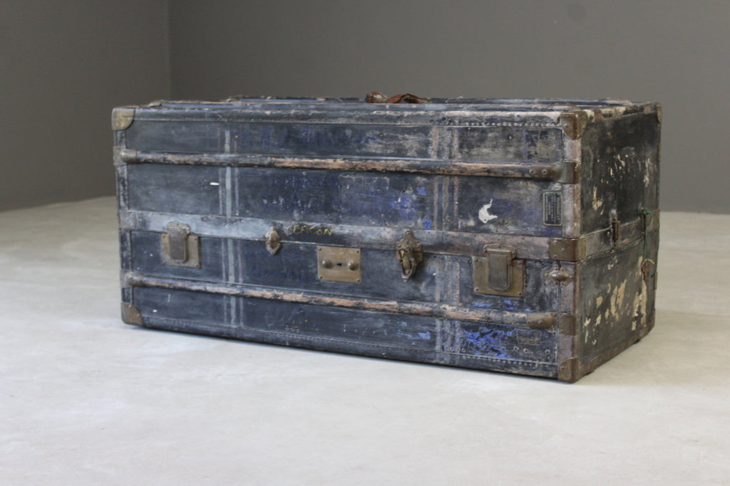 Antique Finnigans Fitted Travel Trunk - Kernow Furniture