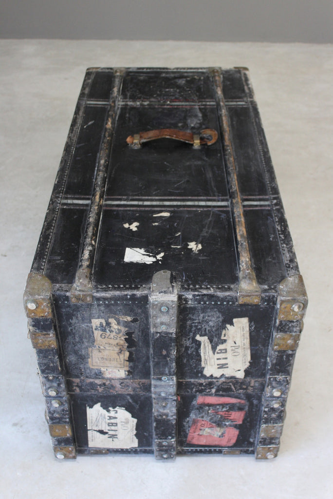 Antique Finnigans Fitted Travel Trunk - Kernow Furniture