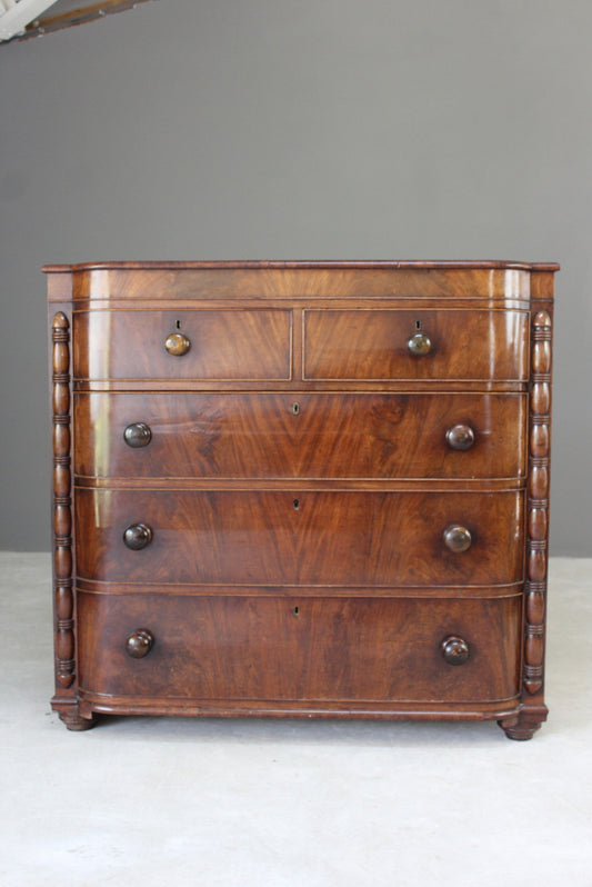 Antique 19th Century Mahogany Chest of Drawers - Kernow Furniture