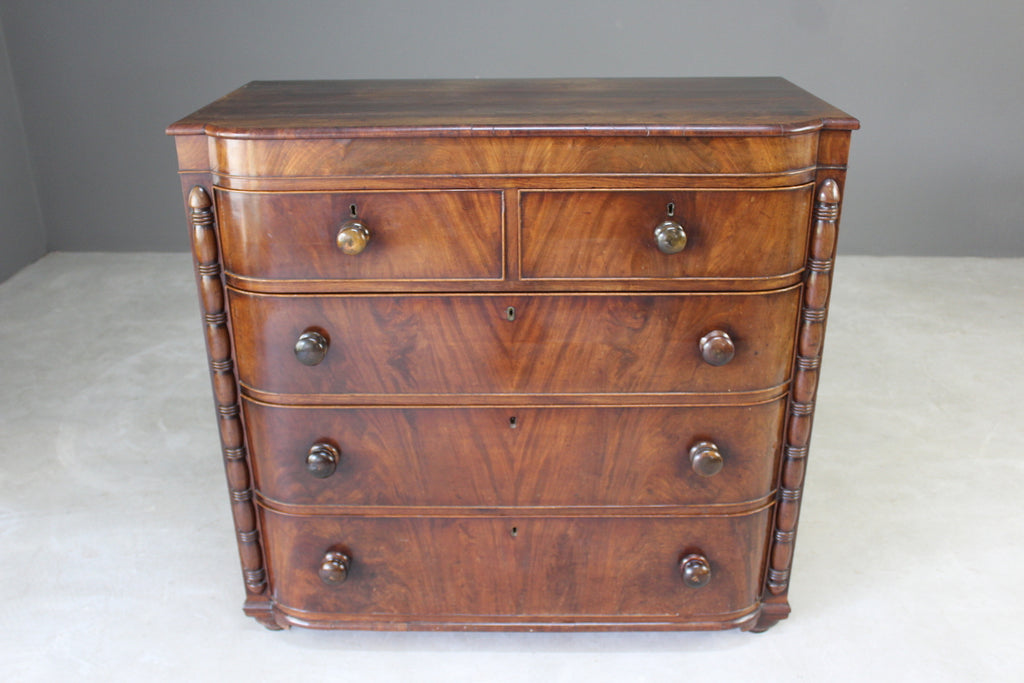 Antique 19th Century Mahogany Chest of Drawers - Kernow Furniture