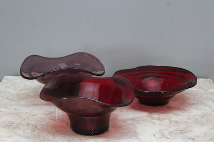 Retro Coloured Glass Bowls - Kernow Furniture