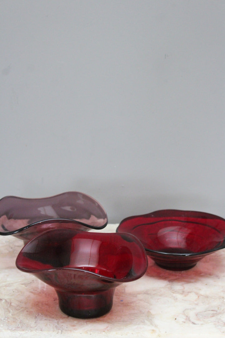 Retro Coloured Glass Bowls - Kernow Furniture