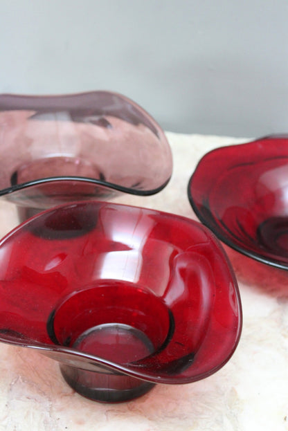 Retro Coloured Glass Bowls - Kernow Furniture