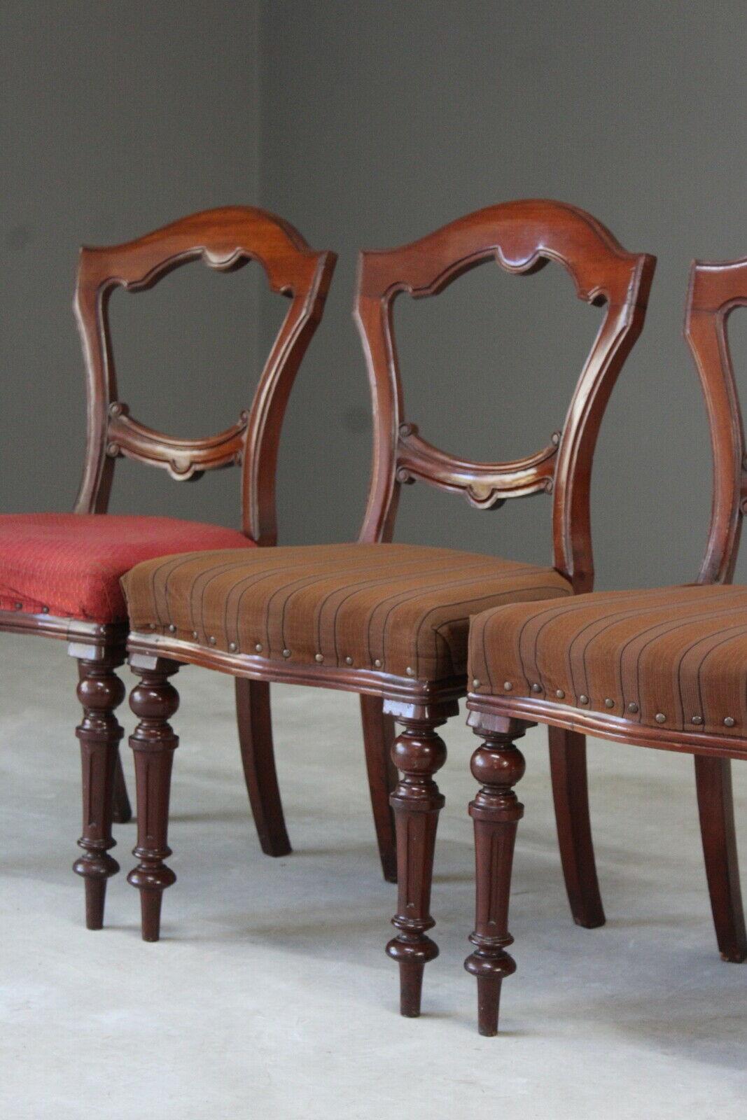 Set 4 Antique Victorian Mahogany Dining Chairs - Kernow Furniture