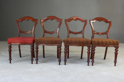 Set 4 Antique Victorian Mahogany Dining Chairs - Kernow Furniture