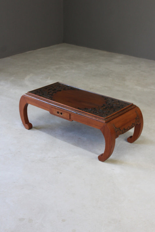 Carved Oriental Coffee Table - Kernow Furniture