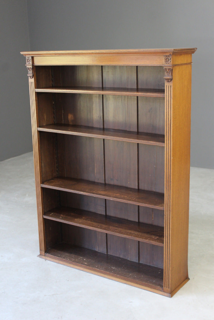 Victorian Oak Freestanding Bookcase - Kernow Furniture